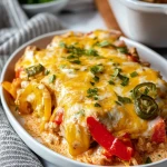 Queso Smothered Fajita Casserole