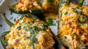 Homemade Chicken Stuffed Poblano Peppers