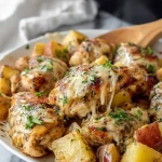 Garlic Parmesan Chicken and Potatoes Skillet