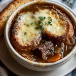 Rich French Onion Soup with Tender Short Ribs & Gruyère Bread