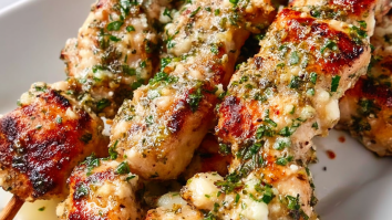 Garlic Parmesan Chicken Skewers