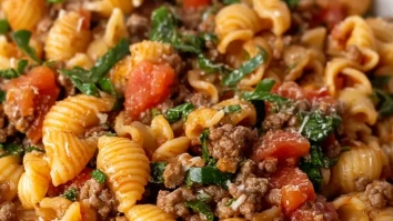 One Pan Healthy Ground Beef Pasta