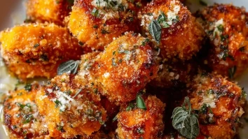 Crispy Sweet Potato Bites with Herbed Parmesan Butter