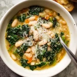 White Bean & Greens Soup Kale, Spinach, and Parmesan