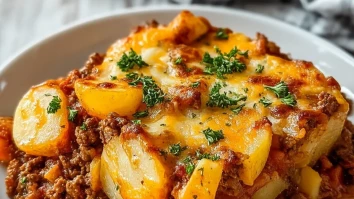 Hobo Casserole with Ground Beef & Potatoes