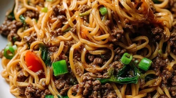 Mongolian Ground Beef Noodles
