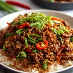 Crispy Chilli Beef Rice