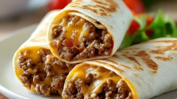 Cheesy Beef Wraps