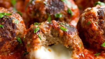 Stuffed Meatballs with Mozzarella Cheese