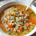 Ground Turkey and Rice Soup