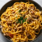 Creamy One-Pot Beef Pasta with Garlic Butter