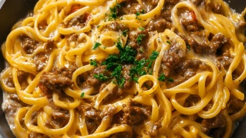Creamy One-Pot Beef Pasta with Garlic Butter