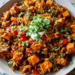 Southwest Sweet Potato Black Bean and Rice Skillet Bliss